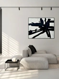 Cuadro en lienzo pintado a mano con marco de madera Omaggio A Kline