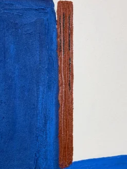 Cuadro en lienzo pintado a mano Snorkel Blue, marco de madera