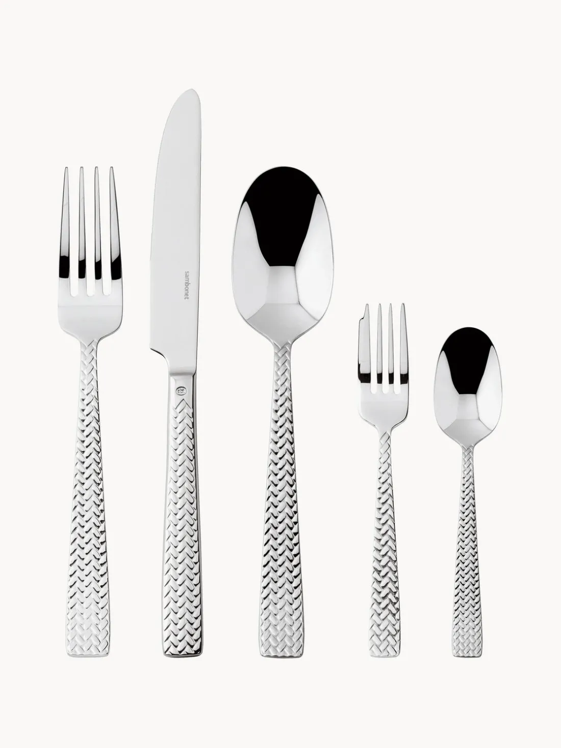 Cubertería de acero inoxidable Cortina, 6 comensales, 30 pzas.