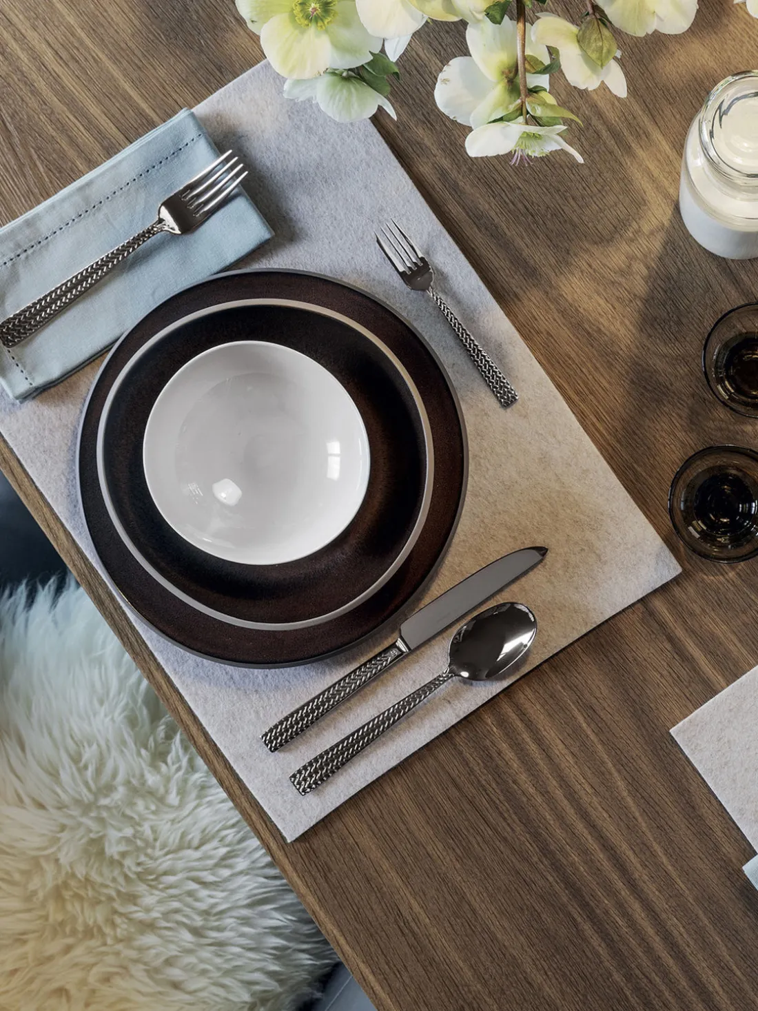 Cubertería de acero inoxidable Cortina, 6 comensales, 30 pzas.