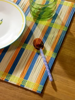 Cuchara de vidrio artesanal de vidrio borosilicato Duet, 4 uds.