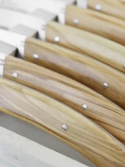 Cuchillos de mesa artesanales satinados Le Thiers Elegance, 6 uds.