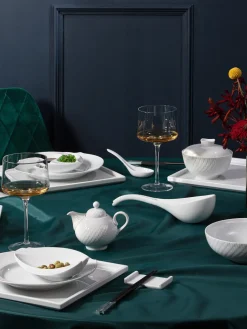 Cuenco con tapa artesanal con relieves Wellenspiel