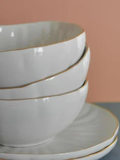 Cuencos de porcelana con relieves Sali, 2 uds.