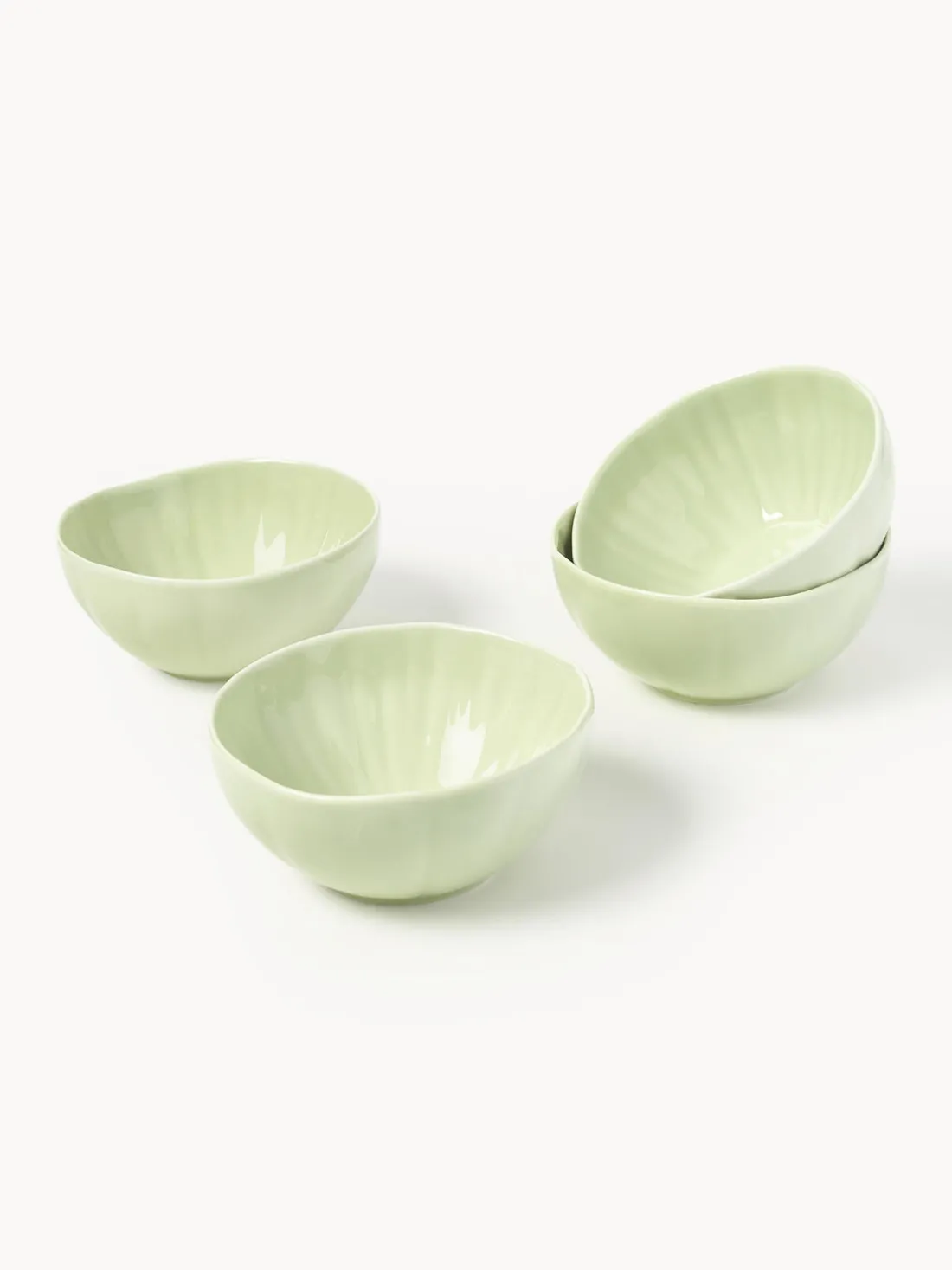 Cuencos de porcelana con relieves Sali, 4 uds.