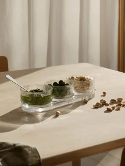 Cuencos para salsa Pilastro con bandeja para servir, 4 pzas.