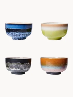 Cuencos pintados a mano de gres 70's, 4 uds.