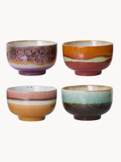 Cuencos pintados a mano de gres 70's, 4 uds.