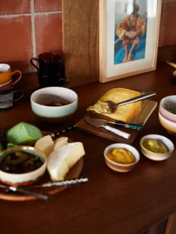 Cuencos pintados a mano de gres 70's, 4 uds.