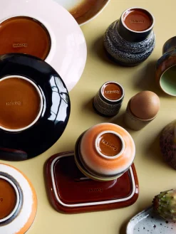 Cuencos pintados a mano de gres 70's, 4 uds.