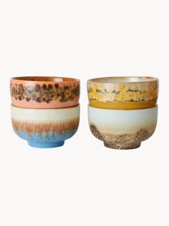 Cuencos pintados a mano de gres 70's, 4 uds.