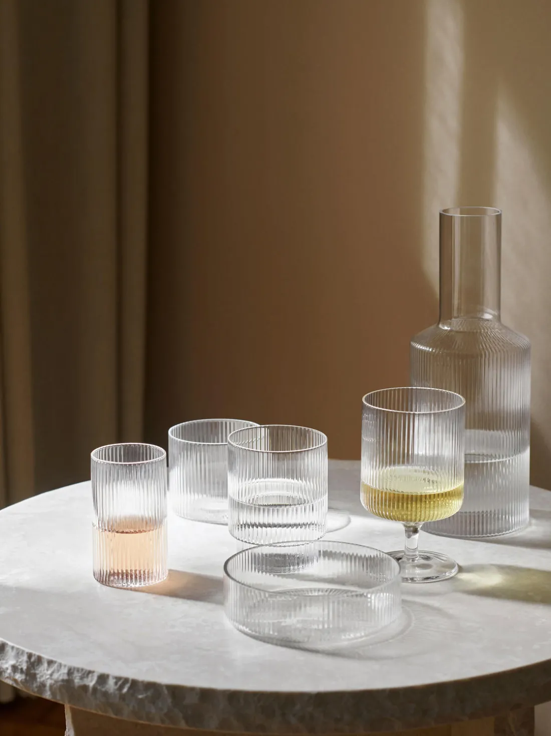 Cuencos soplados con relieves Ripple, 4 uds.