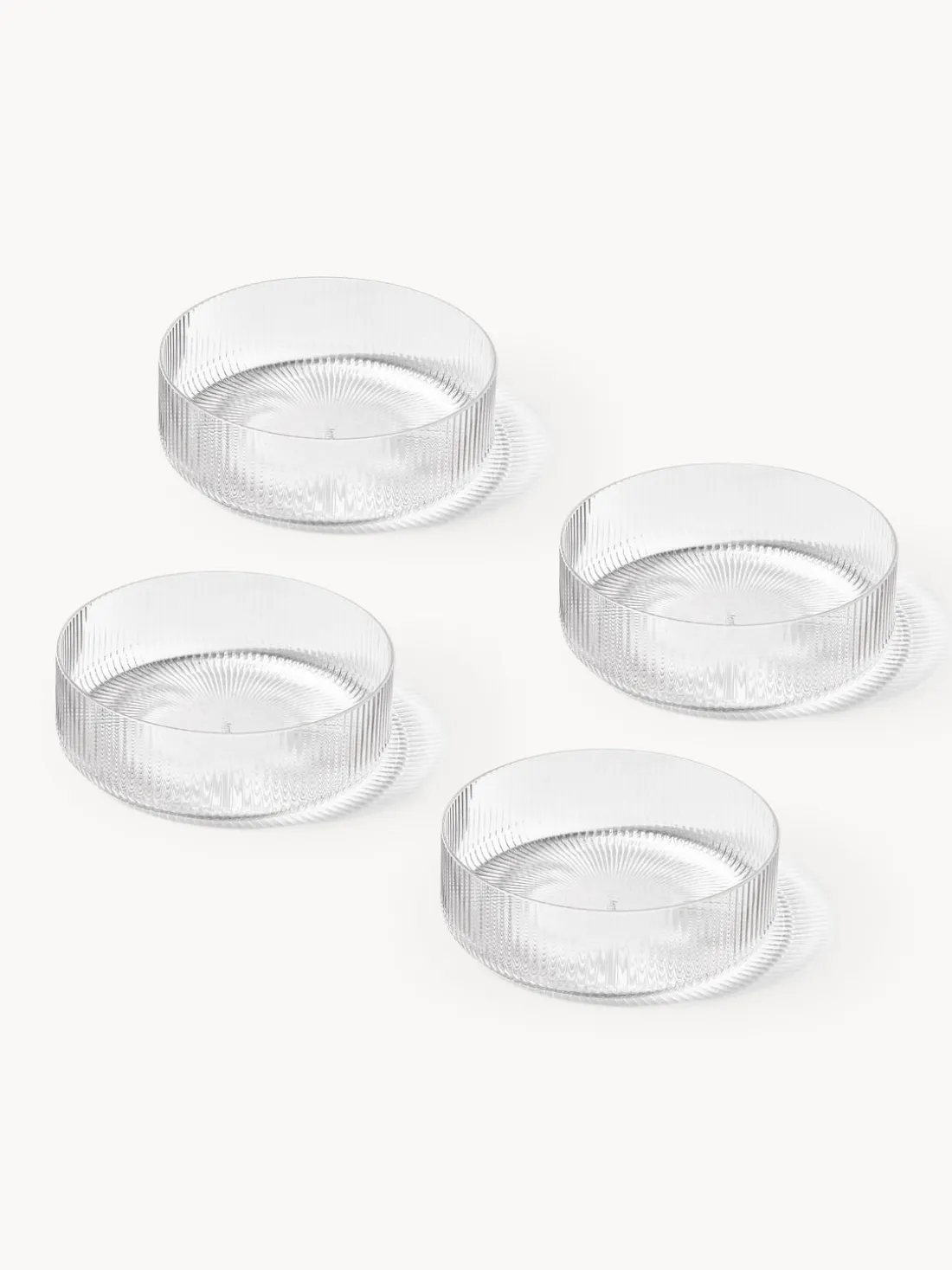 Cuencos soplados con relieves Ripple, 4 uds.