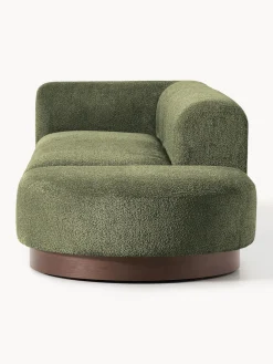 Diván modular de borreguillo bouclé con reposapiés Natalie