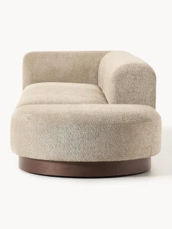 Diván modular de borreguillo bouclé con reposapiés Natalie