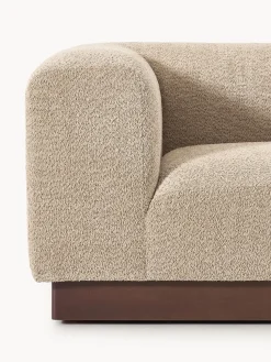 Diván modular de borreguillo bouclé con reposapiés Natalie