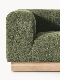 Diván modular de borreguillo bouclé con reposapiés Natalie