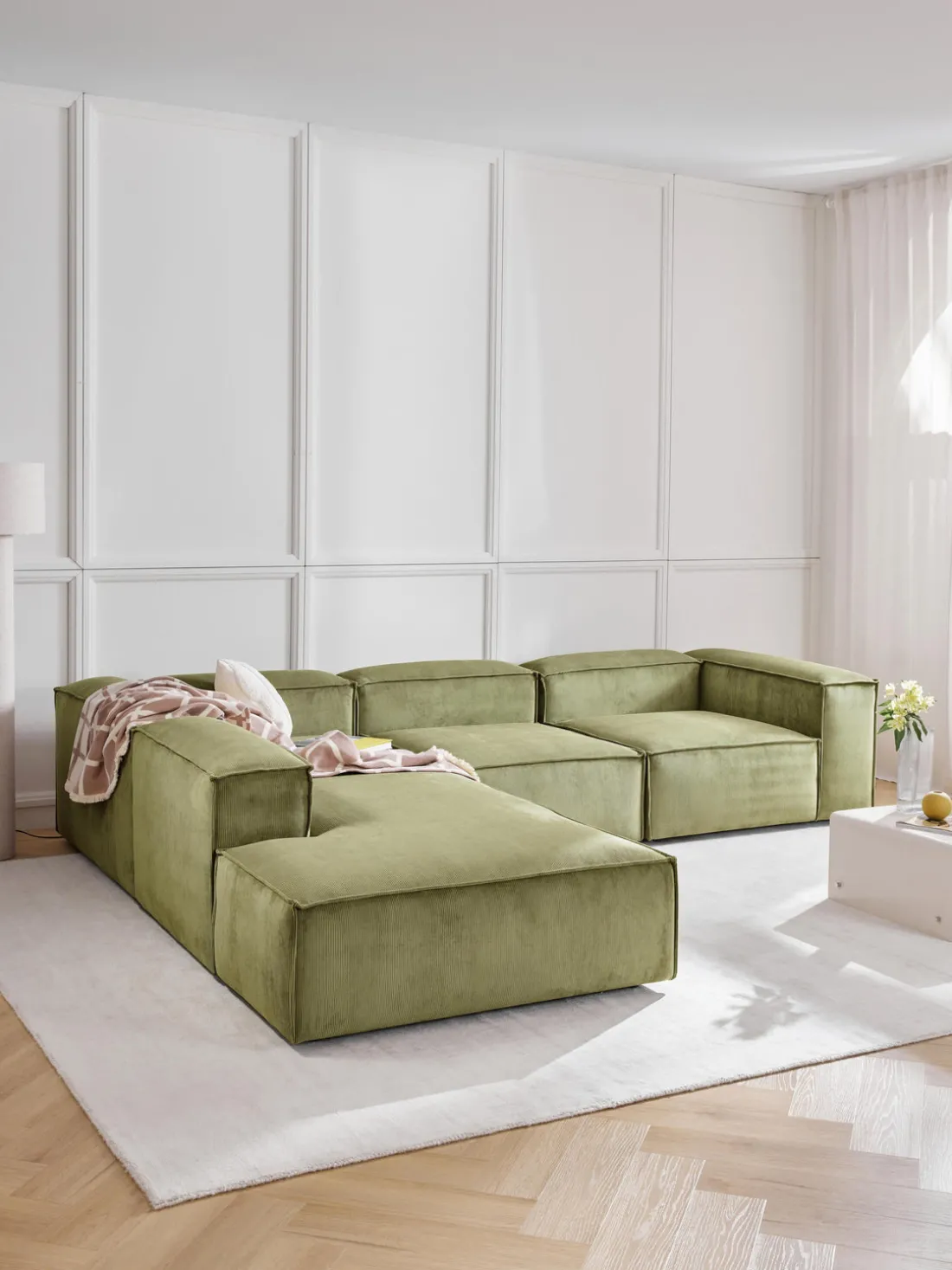 Diván modular de pana Lennon