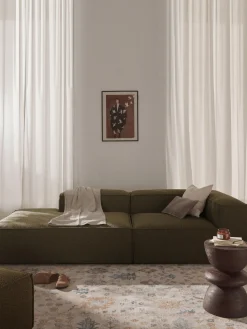 Diván modular en tejido bouclé Lennon