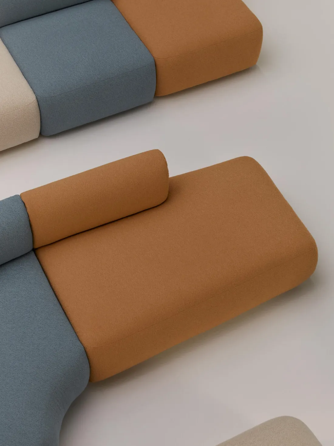 Diván modular en tejido bouclé Sofia