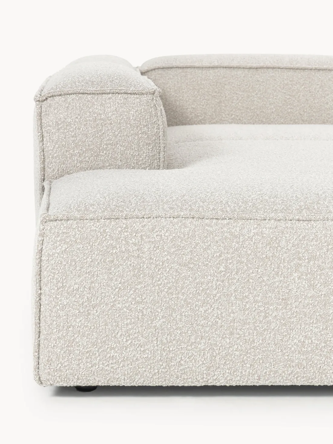 Diván rinconero modular en tejido bouclé Lennon