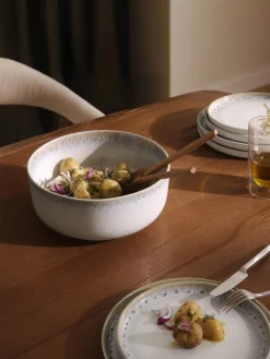 Ensaladera artesanal con esmalte reactivo Danza