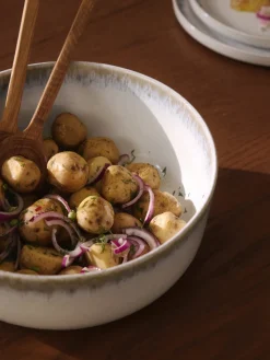 Ensaladera artesanal con esmalte reactivo Danza