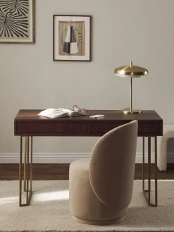 Escritorio de madera de mango con diseño de espiga Luca