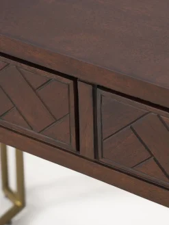 Escritorio de madera de mango con diseño de espiga Luca