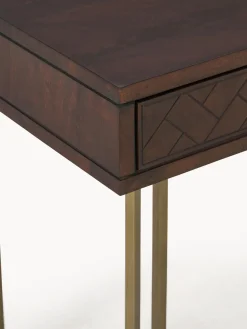 Escritorio de madera de mango con diseño de espiga Luca