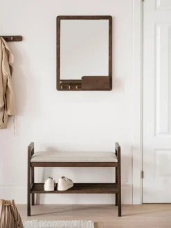 Espejo de pared con estante de madera de roble Inverness