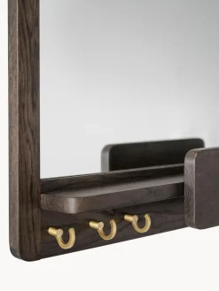 Espejo de pared con estante de madera de roble Inverness