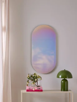 Espejo de pared de diseño iridiscente Ruby