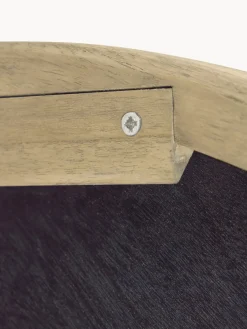 Espejo de pared redondo con marco de madera de mindi Alum