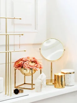 Espejo tocador redondo de metal Classic, con aumento