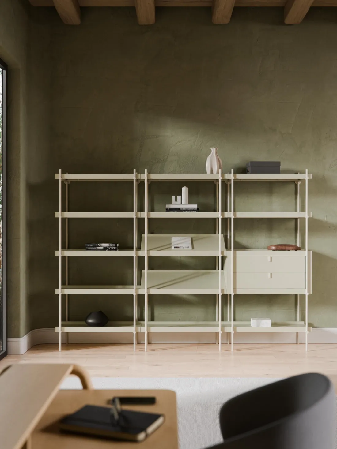 Estantería alta con marco inclinado Rio