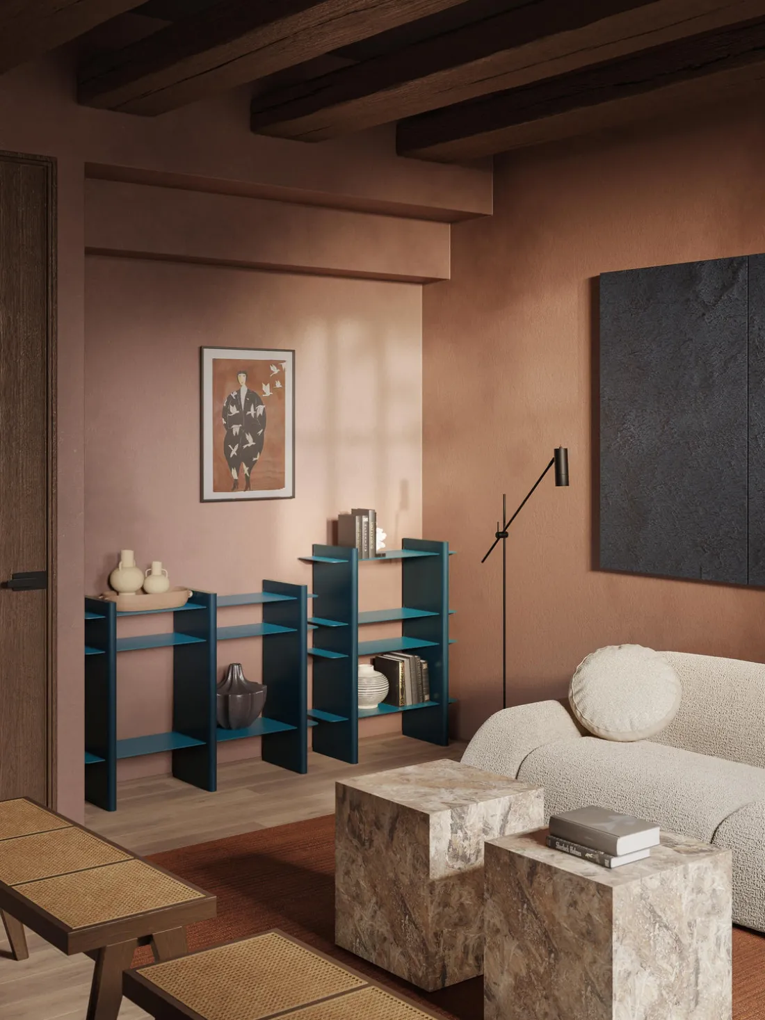 Estantería con elementos de metal Rami