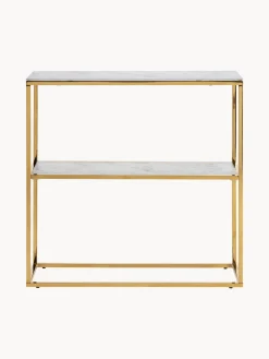 Estantería con estantes de vidrio en look mármol Aruba