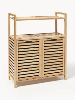 Estantería de baño de bambú con cestos de ropa Kit