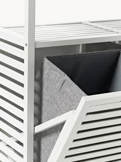 Estantería de baño de bambú con cestas de lavandería