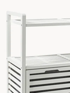 Estantería de baño de bambú con cestas de lavandería