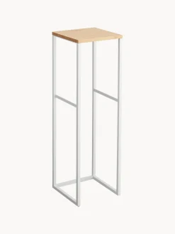 Estantería estrecha de metal y bambú Tower