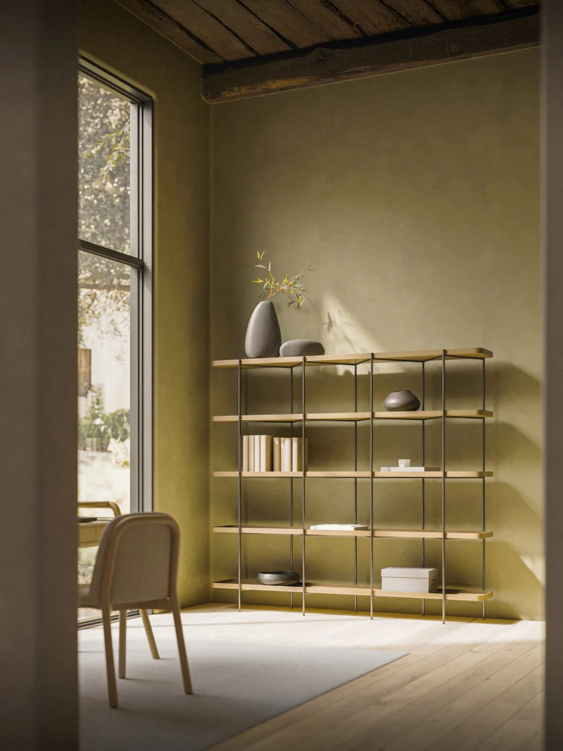 Estantería grande de madera Renne