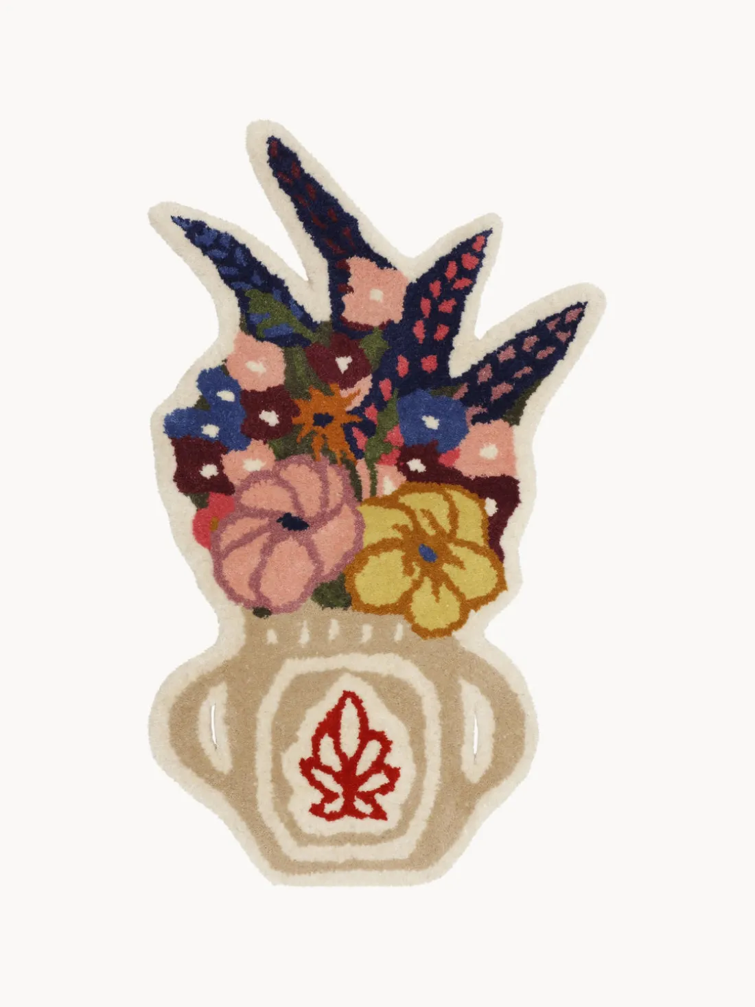 Felpudo artesanal de lana mullida Flower Vase