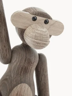 Figura decorativa de diseño de madera de roble Monkey, 19 cm