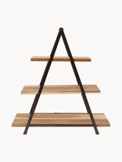 Fuente 3 pisos de madera de acacia Serve