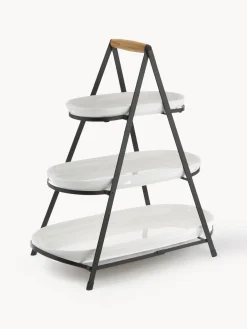 Fuente 3 pisos de porcelana Tower, con las bandejas extríbles