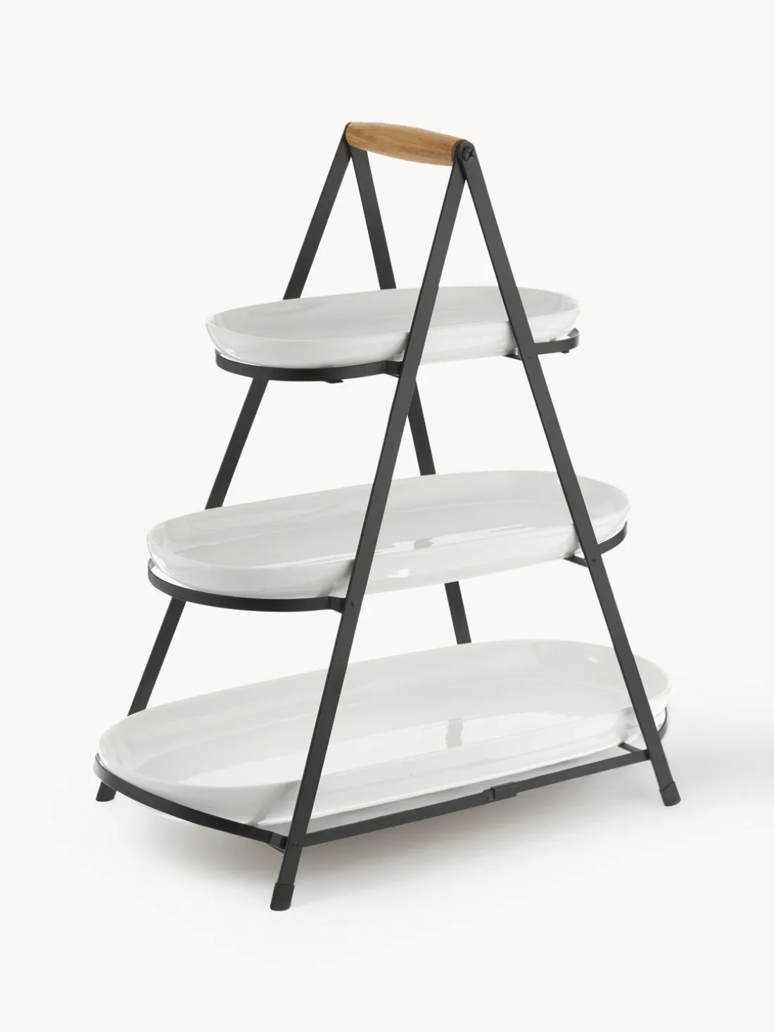 Fuente 3 pisos de porcelana Tower, con las bandejas extríbles