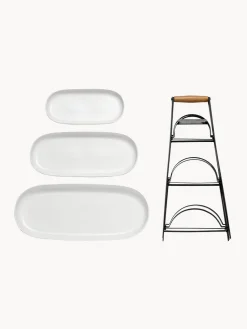 Fuente 3 pisos de porcelana Tower, con las bandejas extríbles