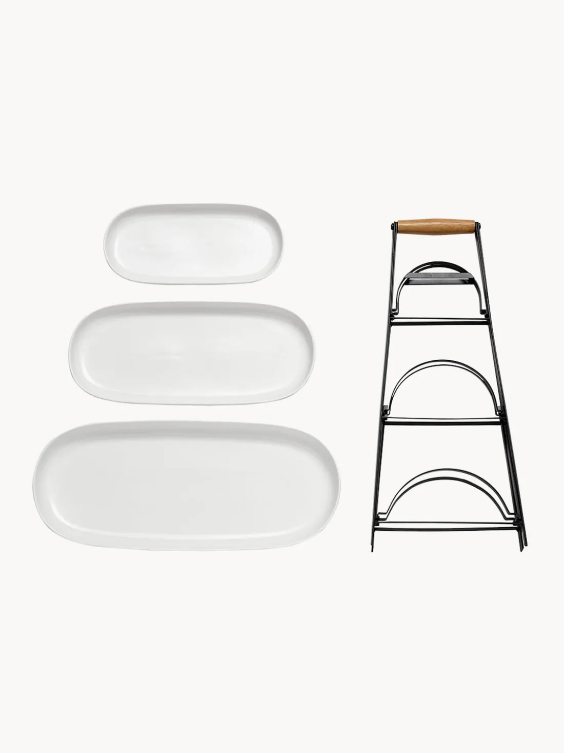 Fuente 3 pisos de porcelana Tower, con las bandejas extríbles